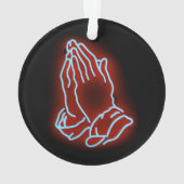 Neon Praying Hands personaliseren of aanpassen Ornament (achterkant)