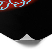 Neon Praying Hands personaliseren of aanpassen Poster (Hoek)