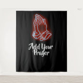 Neon Praying Hands personaliseren of aanpassen Wandkleed (Voorkant)