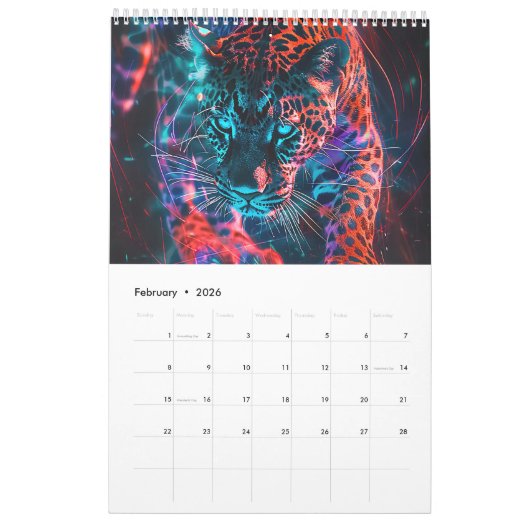 Neon Predators – Big Cat Calendar 2026 Kalender (Feb 2026)