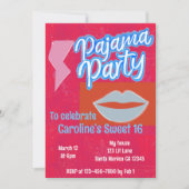Neon Preppy Pajama Party Birthday Kaart (Voorkant)