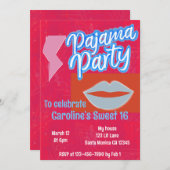 Neon Preppy Pajama Party Birthday Kaart (Voorkant / Achterkant)