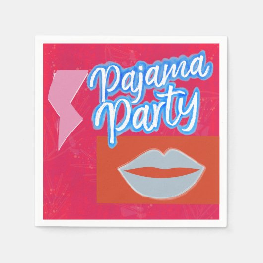 Neon Preppy Pajama Party Servet (Voorkant)