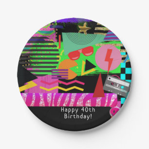 Neon Pret Fun Bright Mooi Kleurrijk Funky 80's Fee Papieren Bordje