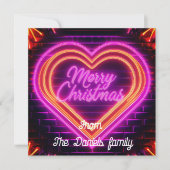 Neon Prettig Kerstfeest Kaart (Voorkant)