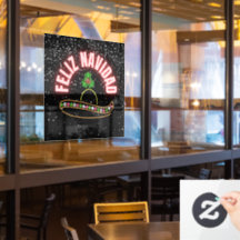 Neon Prettig Kerstfeest Ruitstickers