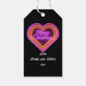 Neon Prettig Kerstmis Persoonlijk Cadeaulabel (Voorkant)