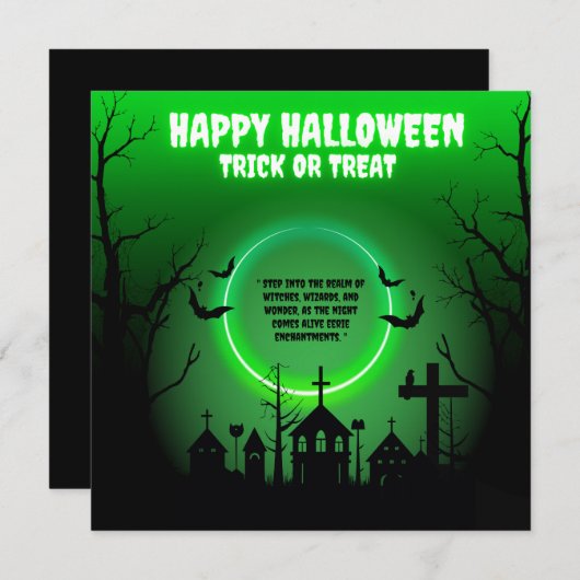 NEON PRETTIGE HALLOWEEN KAART (Voorkant / Achterkant)