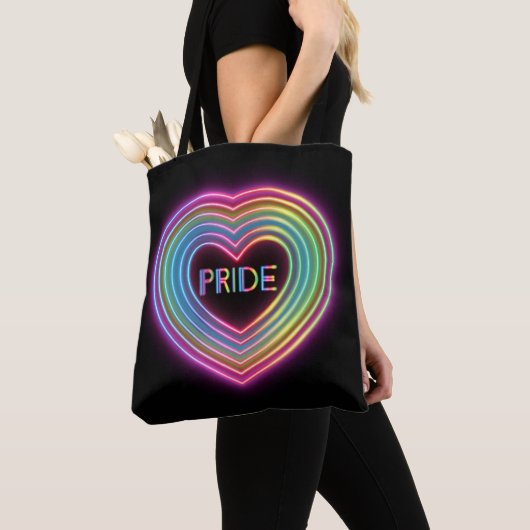 Neon Pride Heart Tote Bag (Dichtbij)