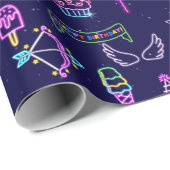Neon Prinses Verjaardags Inpakpapier (Rol Hoek)