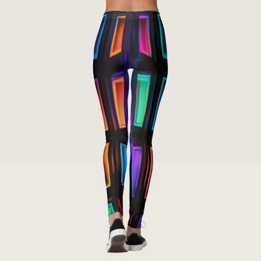 Neon Prism Grid Leggings (Achterkant)