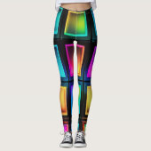 Neon Prism Grid Leggings (Voorkant)