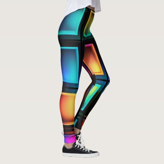 Neon Prism Grid Leggings (Rechts)