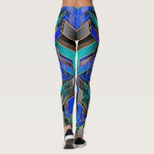Neon Prisma Geometrisch Abstract Patroon Leggings (Achterkant)