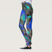Neon Prisma Geometrisch Abstract Patroon Leggings (Links)