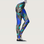 Neon Prisma Geometrisch Abstract Patroon Leggings (Rechts)