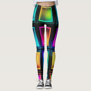 Neon Prisma Raster Broek Leggings