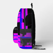 Neon Profile – Striped Art Backpack Bedrukte Rugzak (Rechts)
