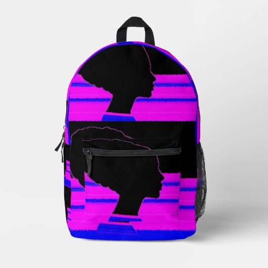Neon Profile – Striped Art Backpack Bedrukte Rugzak (Voorkant)