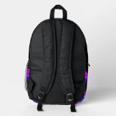 Neon Profile – Striped Art Backpack Bedrukte Rugzak (Achterkant)