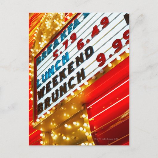 Neon-promotieteken in casino, Las Vegas Briefkaart (Voorkant)