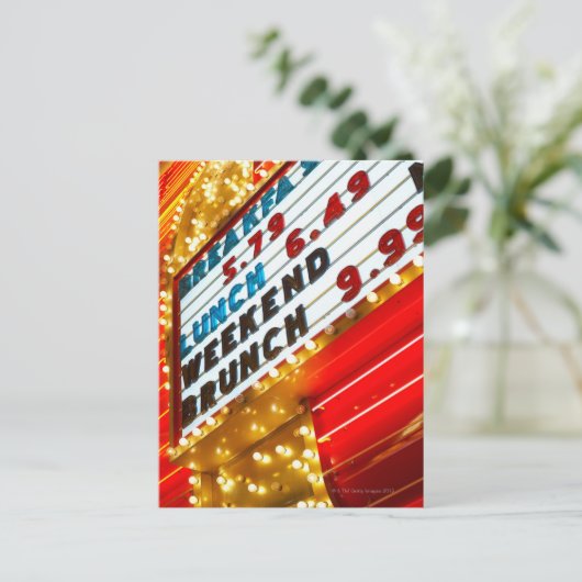 Neon-promotieteken in casino, Las Vegas Briefkaart (Staand voorkant)
