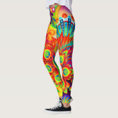 Neon Psychedelic Abstract Cool Cute Fractal Leggings (Links)