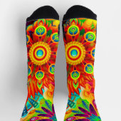 Neon Psychedelic Abstract Cool Cute Fractal Sokken (Top)