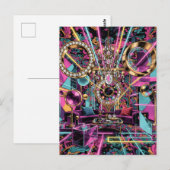 Neon Psychedelic Luxury Lounge Art Briefkaart (Voorkant / Achterkant)