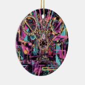 Neon Psychedelic Luxury Lounge Art Keramisch Ornament (Rechts)