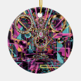 Neon Psychedelic Luxury Lounge Art Keramisch Ornament