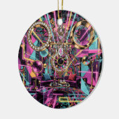 Neon Psychedelic Luxury Lounge Art Keramisch Ornament (Links)