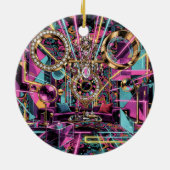 Neon Psychedelic Luxury Lounge Art Keramisch Ornament (Achterkant)