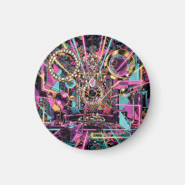 Neon Psychedelic Luxury Lounge Art Magneet