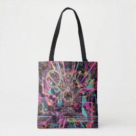 Neon Psychedelic Luxury Lounge Art Tote Bag