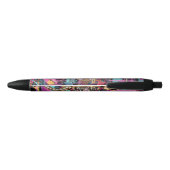 Neon Psychedelic Luxury Lounge Art Zwarte Inkt Pen (Achterkant)