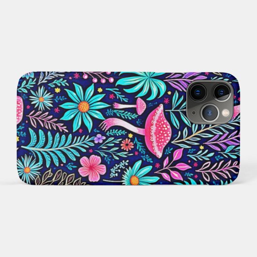 Neon Psychedelic Mushroom Forest Dream Case-Mate iPhone Case (Achterkant (horizontaal))