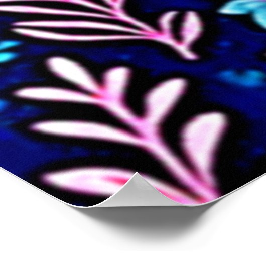 Neon Psychedelic Mushroom Forest Dream Poster (Hoek)