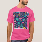 Neon Psychedelic Mushroom Forest Dream T-shirt (Voorkant)