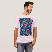 Neon Psychedelic Mushroom Forest Dream T-shirt (Voorkant volledig)