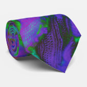 Neon Psychedelic-red paars blauw groen-trippy Stropdas (Opgerold)