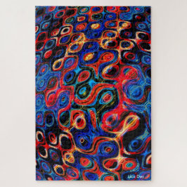 Neon Psychedelic Ripples Jigsaw Puzzel