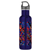 Neon Psychedelic Ripples Waterfles (Achterkant)