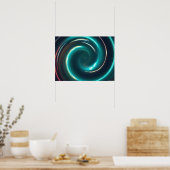 Neon psychedelic spiral poster (Keuken)