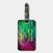 Neon Psychedelic Wavy Hair Personaliseert reizen Bagagelabel (Achterkant verticaal)