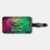 Neon Psychedelic Wavy Hair Personaliseert reizen Bagagelabel (Achterkant horizontaal)