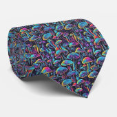 Neon Psychedelisch - Paddenstoel Statement Stropdas (Opgerold)