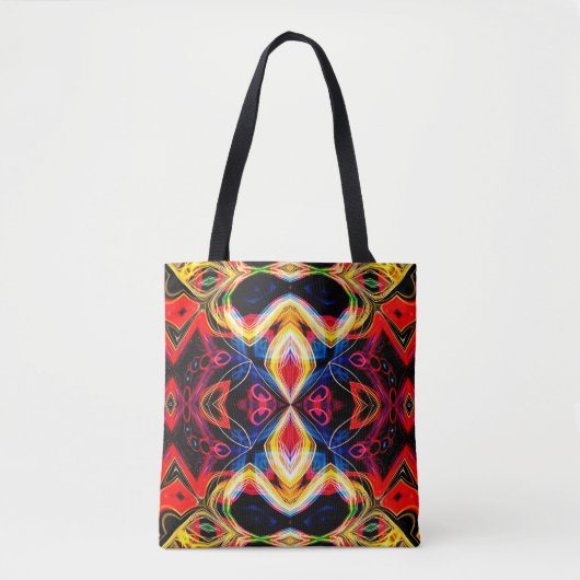 Neon psychedelische Canvas tas (Voorkant)