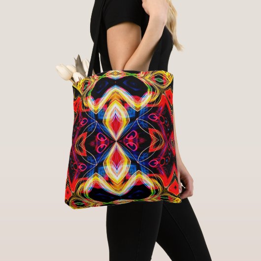 Neon psychedelische Canvas tas (Dichtbij)