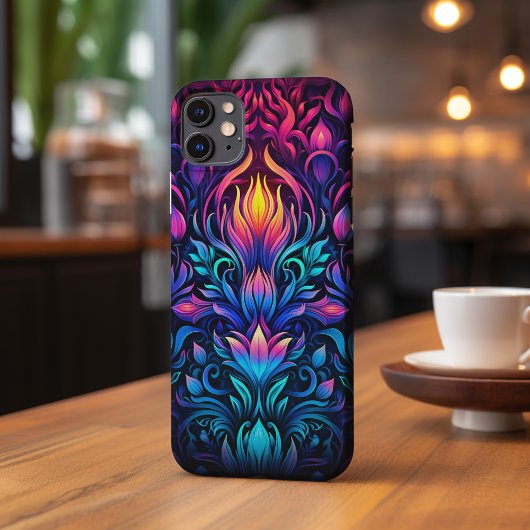 Neon Psychedelische Decopunk Design Nr. 908 iPhone Hoesje